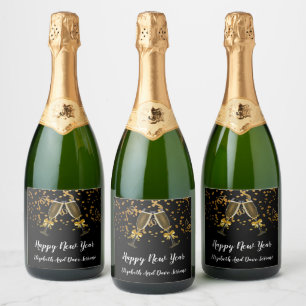 Gott nytt år champagneetikett