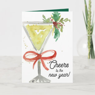 Gott nytt år Cheers Martini Cocktail Glass Kort