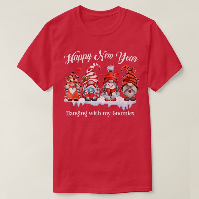 Gott nytt år Chillin med mina flickvänner kvinnor  T Shirt (Design framsida)