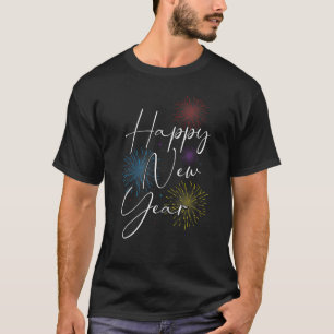 Gott nytt år-dagen Kväll Party Fireworks Confetti T Shirt