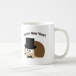 Gott nytt år! Dapper Hedgehog Kaffemugg