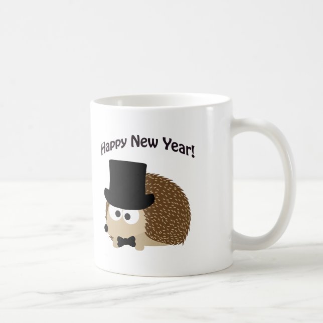 Gott nytt år! Dapper Hedgehog Kaffemugg (Höger)