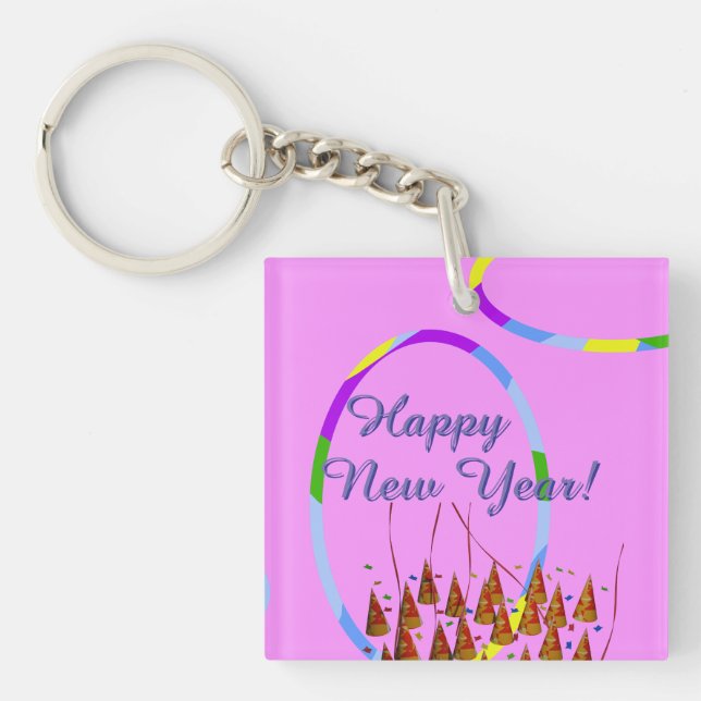 Gott nytt år Day Acrylic Keychain (Framsidan)