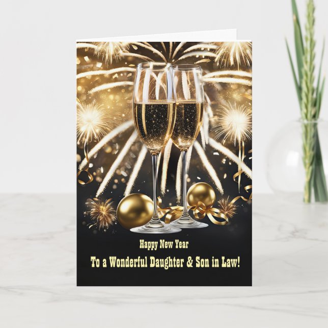 Gott nytt år Dotter Son i Law Make Kort (Framsida)
