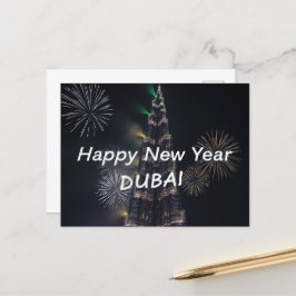 Gott nytt år Dubai Fireworks Firande Vykort