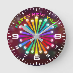 Gott nytt år Eldshow Design-11231 Rund Klocka