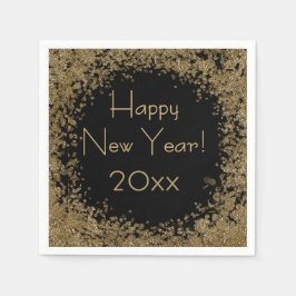 Gott nytt år Elegant Guld och Svarta havet Pappersservett