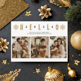 Gott Nytt År Elegant Minimalistisk Guld Julkort