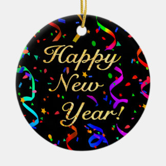 "Gott nytt år! "(enkelsidig) prydnad Julgransprydnad Keramik