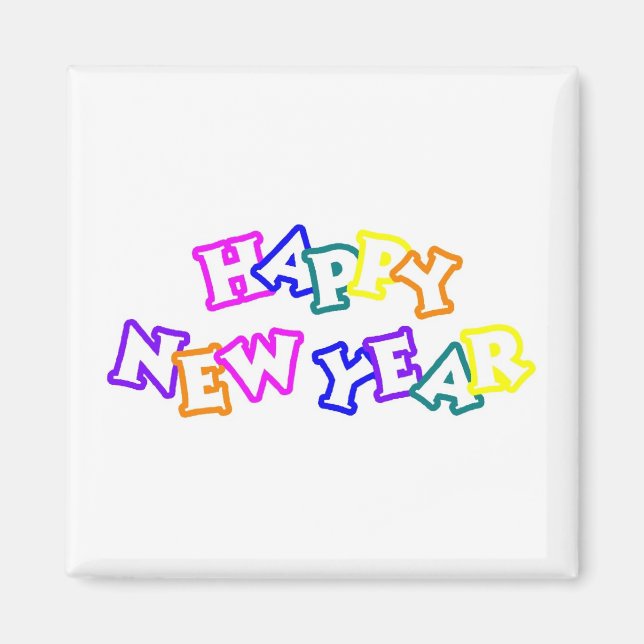 Gott nytt år Färg Magnet (Framsidan)