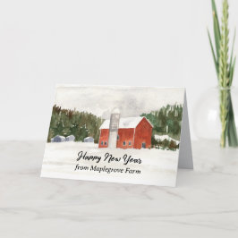 Gott nytt år Farm Personlig Red Barn Kort