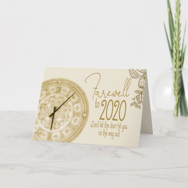 Gott nytt år-farväl till 2020 helgkort (Framsida)
