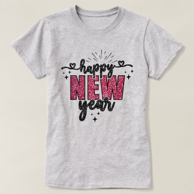Gott nytt år | Festive Glitter nyår T-Shirt (Design framsida)