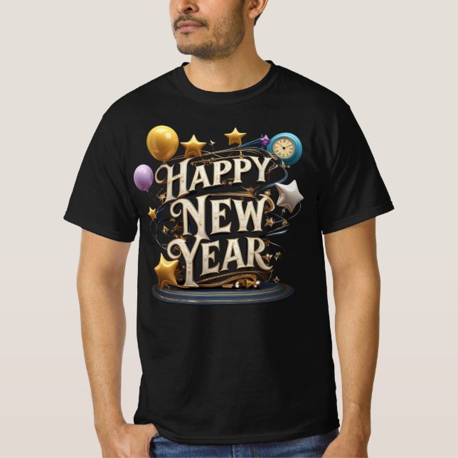 Gott nytt år firande fest t shirt (Framsida)