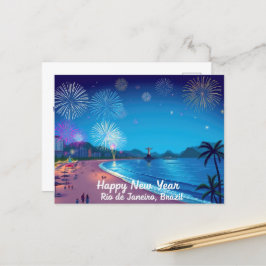 Gott nytt år Firande i Rio de Janeiro Vykort