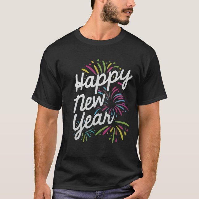 Gott nytt år Fireworks 2025 nyår Firande T Shirt (Framsida)