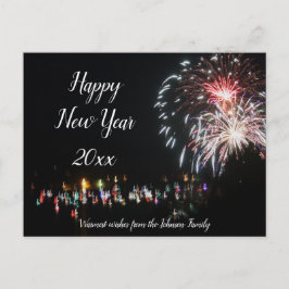 Gott nytt år Fireworks, Family Hälsning Vykort