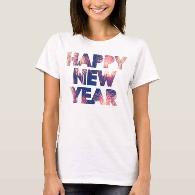 Gott nytt år Fireworks Firande T-shirt (Framsida)