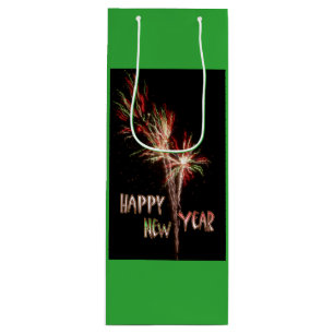 Gott nytt år Fireworks GRÖNT Vin Bag