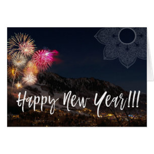 Gott nytt år för Mandala för *~*fyrverkeriberg Hälsningskort