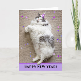 Gott Nytt År För Vem Som Helst Roligt Med Katt Helgkort