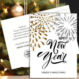 Gott nytt år FöretagsföretagsFestive Guld Helg Vykort