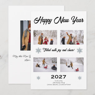 Gott nytt år Foto Collage Familj Julkort