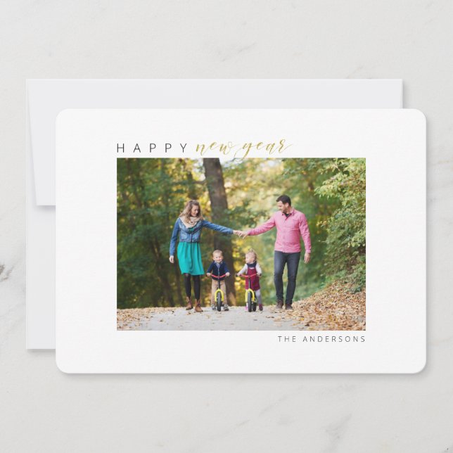 Gott nytt år Foto Julkort (Framsida)