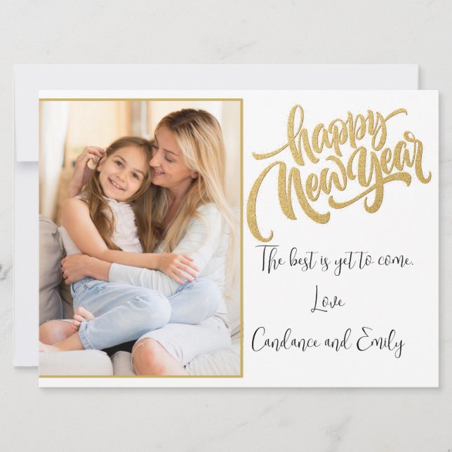 Gott nytt år Foto Julkort (Framsida)