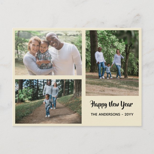 Gott nytt år - FOTOKOLLAGE - Personlig Helg Vykort (Framsida)