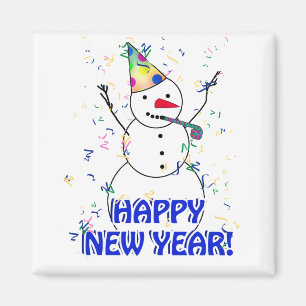 Gott nytt år från det hedrande Snögubbe Magnet