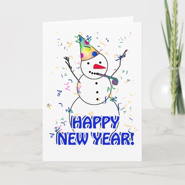 Gott nytt år från det högaktande Snögubbe Helgkort (Framsida)