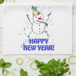 Gott nytt år från det högaktande Snögubbe Kökshandduk