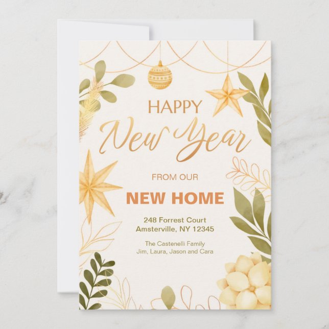 Gott nytt år från det nya hemmeddelandet meddelande (Framsida)