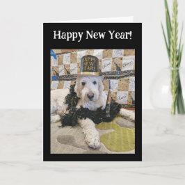 Gott nytt år från hunden kort