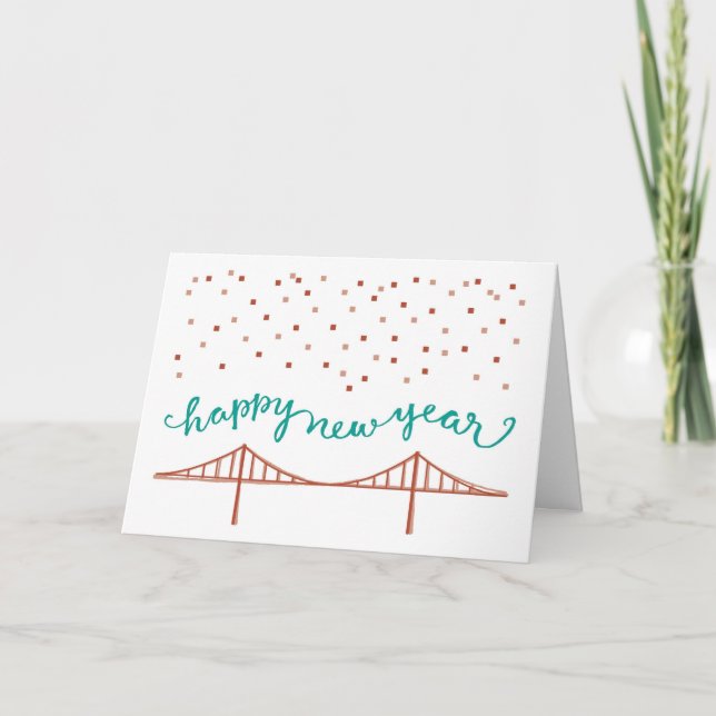 Gott nytt år från San Francisco! Helgkort (Framsida)
