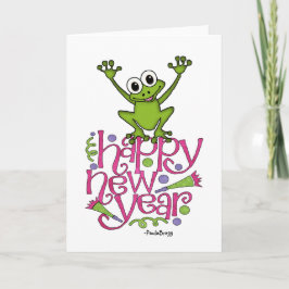 Gott nytt år från ystert grodan helgkort