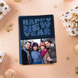 Gott nytt år funky-roligtens återskeppningsfoto julkort