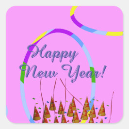 Gott nytt år fyrkantigt klistermärke