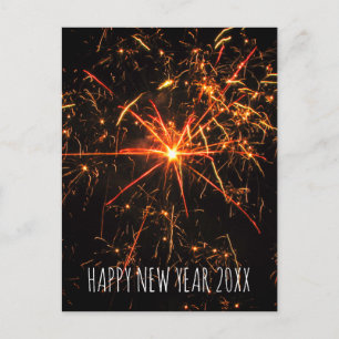 Gott nytt år fyrverkerier helg vykort