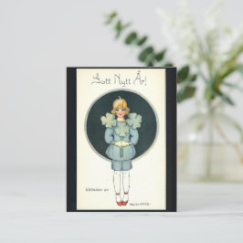 Gott nytt år - gammal skandinavisk - Retro Helg Vykort