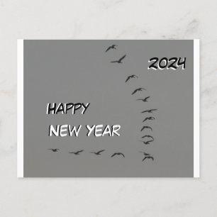 Gott nytt år Geese Cust. Textvykort Vykort