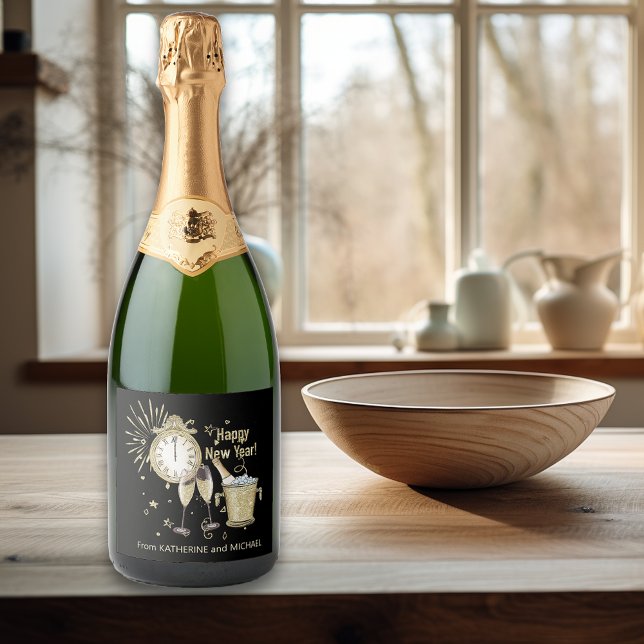 Gott nytt år Gift Anpassningsbar Guld Glitter (Skapare uppladdad)