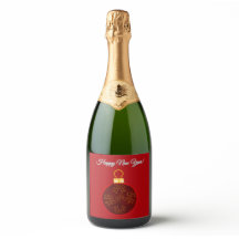 Gott Nytt År Glänsande Vinflasketiketter (6)