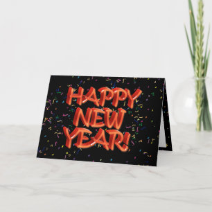 Gott Nytt År Glassig Röd Text Helgkort