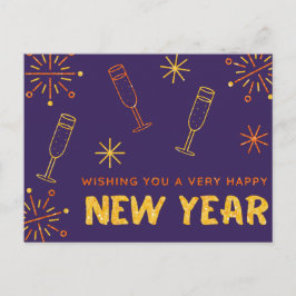 Gott Nytt År Glitter Vykort