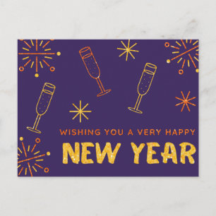 Gott Nytt År Glitter Vykort