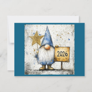 Gott nytt år Gnome, 2026, Vykort
