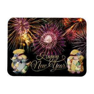 Gott nytt år Gnomes Magnet