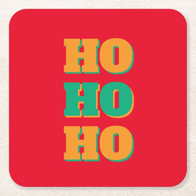 Gott Nytt År God Jul Höckertid HoHo Underlägg Papper Kvadrat (Framsidan)
